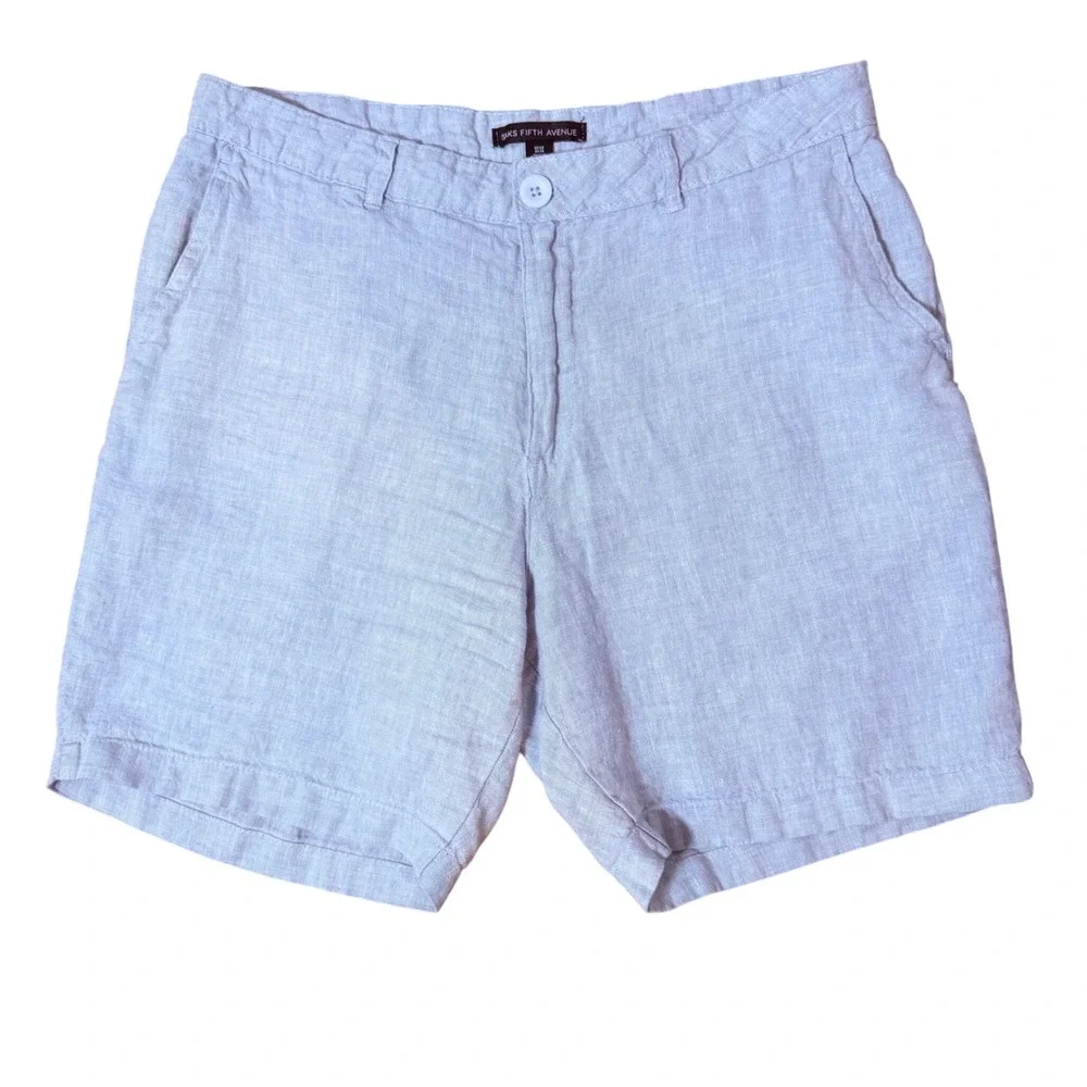 Coastal Linen Saks Fifth Avenue Mens Shorts (34) Preppy Old Money Resort Casual